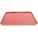 Lakiran pladenj 34x24xh1,8cm / pravokoten / rdeč / kovina, (5000267485)