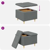  Otoman za pohranu s jastukom Tamno siva 60 x 60 x 45 cm tkanina | shoptok.hr