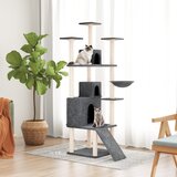 vidaXL Penjalica za mačke sa stupovima za grebanje tamnosiva 175 cm | shoptok.hr