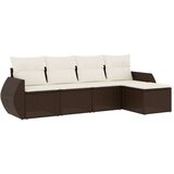 vidaXL 5-dijelni set vrtnih sofa s jastucima poliratan smeđi | shoptok.hr