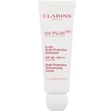 Clarins UV Plus 5P Multi-Protection Moisturizing Screen zaščita pred soncem za obraz za vse tipe kože 50 ml odtenek Rose za ženske | Shoptok.si