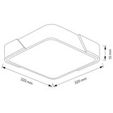  Brilagi - plafonska LED svetiljka PILANA LED/24W/230V hrast/crna 32x32 cm | Eponuda.com