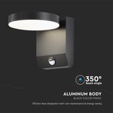  LED spoljašnja zidna svetiljka sa senzorom LED/17W/230V 3000K crna | Eponuda.com