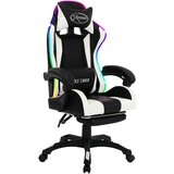  Igraća stolica s RGB LED svjetlima bijelo-crna od umjetne kože | shoptok.hr