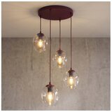  Luster na sajli ISTAR 4xE27/15W/230V crvena/prozirna Cene