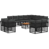  Set vanjskih sofa 13 pcs Crna i tamno siva Poliester - Crna i tamno siva sa stolom | shoptok.hr