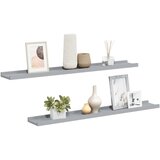  Zidne police za fotografije 2 kom sive 80 x 9 x 3 cm MDF | shoptok.hr