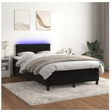  Box spring postelja z vzmetnico LED črna 120x200 cm žamet | Shoptok.si