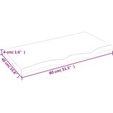 Stolna ploča svjetlosmeđa 80x40x(2-4) cm tretirana hrastovina | shoptok.hr