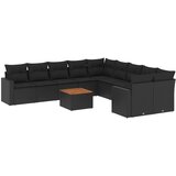  11-dijelni set vrtnih sofa od poliratana s jastucima crni | shoptok.hr