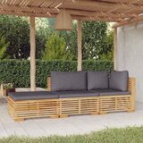 Maison Chic Seti vrtnega pohištva - Vrtna garnitura - Vrtni pohištvo set 3-delna z blazinami trdna tikovina, (21810895) | Shoptok.si