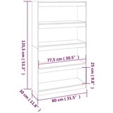 Ormarić za knjige / pregrada boja meda 80x30x135,5 cm borovina | Eponuda.com