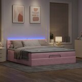 vidaXL Otomanski krevet s madracem&LED ružičasti 180x200 cm baršunasti Cijene