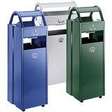 VAR Posoda za odpadke s pepelnikom, prostornina 60 l, ŠxVxG 480 x 960 x 250 mm, modra RAL 5010 | Shoptok.si