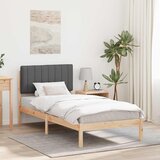  Krevetni okvir s tapiciranim uzglavljem Tamno siva 90 x 190 cm | shoptok.hr