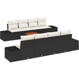  7-dijelni vrtni kauč set s jastučićima crni poli ratan acacija | shoptok.hr