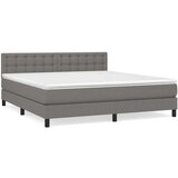  Box spring postelja z vzmetnico temno siva 160x200 cm blago, (20900030) | Shoptok.si