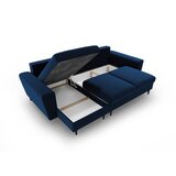 Cosmopolitan Design Plava baršunasti sklopiva/s prostorom za odlaganje kutna garnitura Kyoto – | shoptok.hr