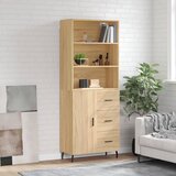 vidaXL Visoka komoda sonoma hrast 69,5x34x180 cm inženirski les | Shoptok.si