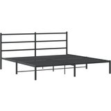 vidaXL Kovinski posteljni okvir z vzglavjem črn 200x200 cm, (21007007) | Shoptok.si