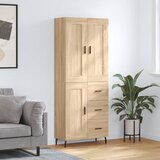 vidaXL Visoka komoda sonoma hrast 69,5x34x180 cm inženirski les | Shoptok.si