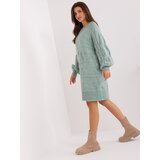Fashion Hunters Mint knitted dress with braids | ePonuda.com