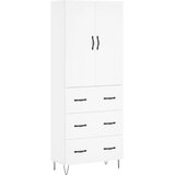  Visoka komoda bijela 69,5x34x180 cm konstruirano drvo Slike