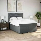 vidaXL Box spring postelja z vzmetnico temno siva 140x200 cm blago | Shoptok.si