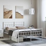  Metalni okvir kreveta uzglavlje i podnožje bijeli 135 x 190 cm | Eponuda.com