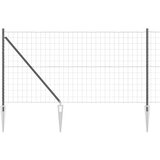 vidaXL Euro ograja s 7 železnimi sidri 1x10 m cinkano jeklo sivo | Shoptok.si