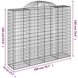  Lučne gabionske košare 6 kom 200x50x160/180cm pocinčano željezo | shoptok.hr