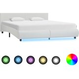  Okvir za krevet od umjetne kože LED bijeli 160 x 200 cm | shoptok.hr