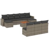 Maison Chic Seti vrtnega pohištva - Vrtna garnitura - Vrtni pohištvo set 11-delna z blazinami siv poli ratan, (21810313) | Shoptok.si