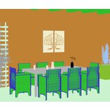  9-delna vrtna jedilna garnitura Rjava Poly Rattan, (22089808) | Shoptok.si
