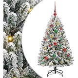 vidaXL Umestno božično drevo Zelena in Bela 120 cm PVC in kovina | Shoptok.si
