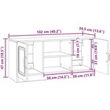 TV omarica Črna 102 x 34,5 x 47 cm Inženirski les, (5000210427) | Shoptok.si