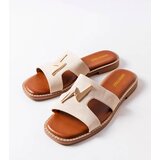  Beige flat sandals Leyra | Shoptok.si