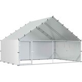  Kokošinjac s krovom Srebrna 300 x 200 x 190 cm Pocinčani čelik | shoptok.hr
