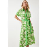 Women's Vibrant Green Floral Summer Slim Viscose Dress | Eponuda.ba