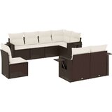  8-dijelni set vrtnih sofa s jastucima smeđi od poliratana | shoptok.hr