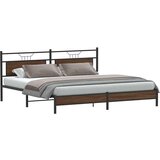 Metalni okvir kreveta bez madraca smeđa boja hrasta 200x200 cm | shoptok.hr