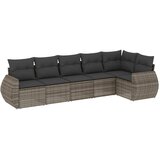  6-dijelni set vrtnih sofa od poliratana s jastucima sivi | shoptok.hr