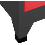  s ključem antracit-crveni 90 x 45 x 180 cm čelični | shoptok.hr