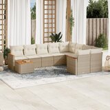Maison Chic Seti vrtnega pohištva - Vrtna garnitura - Vrtni pohištvo set 10-delna z blazinami bež poli ratan, (21819538) | Shoptok.si