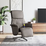 vidaXL Masažni naslonjač od tkanine s osloncem za noge smeđesivi | shoptok.hr