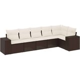 vidaXL 6-dijelni set vrtnih sofa od poliratana s jastucima smeđi | shoptok.hr
