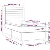  Box spring postelja z vzmetnico LED temno siva 90x200 cm blago, (20930245) | Shoptok.si