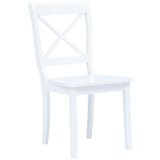 Furnova Jedilni stoli 6 kosov beli trdni kavčukovec, (21929138) | Shoptok.si