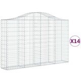  Obokana gabionska košara 14 kos 200x30x120/140cm cinkano železo, (21000558) | Shoptok.si