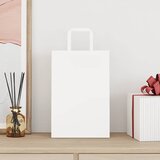  Papirnate vrećice 250 kom s ručkama bijele 21x11x31 cm | shoptok.hr